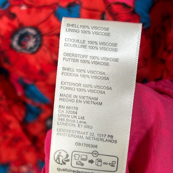 NWT Free People Yara Floral Mini Dress Rose Flowy Flutter Sleeves Pocket M - Picture 11 of 12